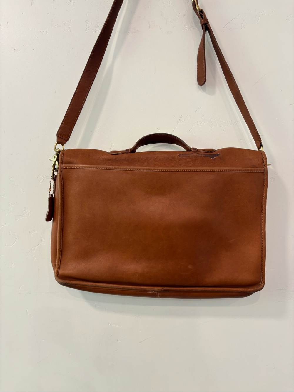 Vintage Coach Lexington British Tan Briefcase Messenger Bag Brass Hardware - Picture 4 of 9